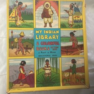 My Indian Library 8 Colorful 1935 Set Children's Books Platt and Munk Ed Series